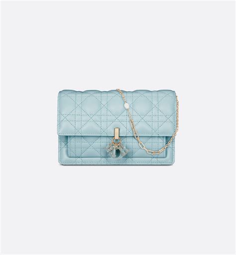 My Dior Daily Chain Pouch Celestial Blue Cannage Lambskin